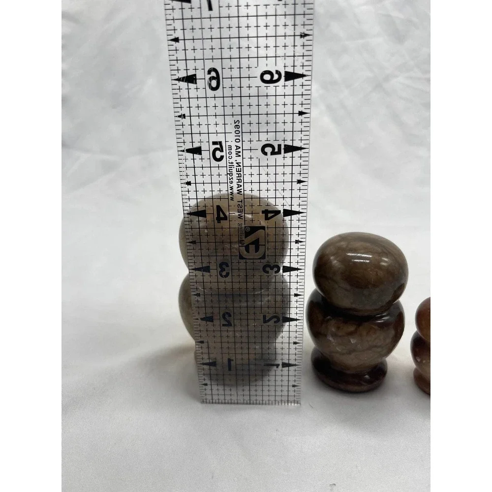 VTG hand carved alabaster owl family